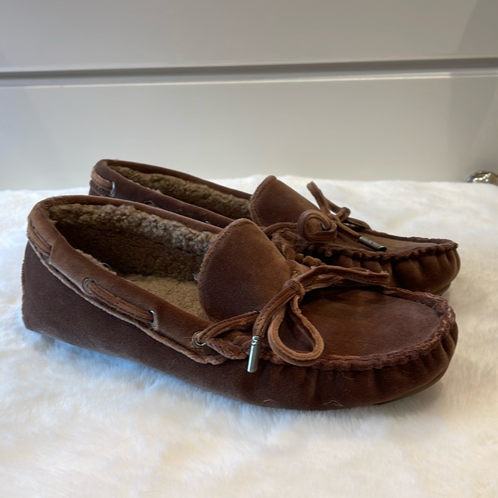 AEROSOLES Womens Brown Winter Boater Round Toe Slip On Moccasins Shoes. Worn 2X